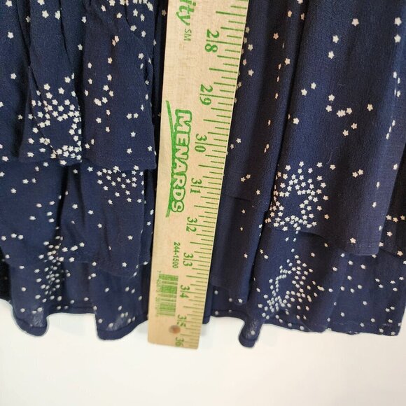 Rails Jasmine Navy Stella Star Pattern Dress‎ Button Front Smocked Waist sz XS - Picture 13 of 14